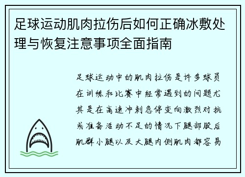 足球运动肌肉拉伤后如何正确冰敷处理与恢复注意事项全面指南 足球运动肌肉拉伤后如何正确冰敷处理与恢复注意事项全面指南